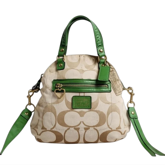 Stylish Green and Cream Women's Handbag - Picture 1 of 12